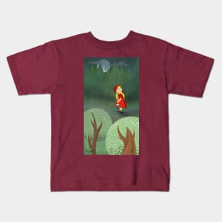 Little Red Lost in the Woods! Kids T-Shirt